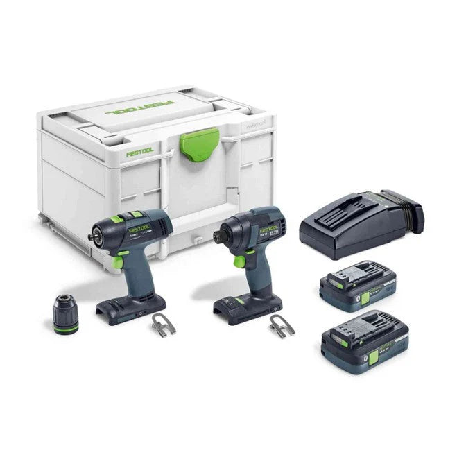 Festool | Screw & drill set TID 18 C3 1 Set T18 + FREE High Power Battery 18V 5aH (Free gift will be received when registering tool for warranty, Ts&Cs in description below)