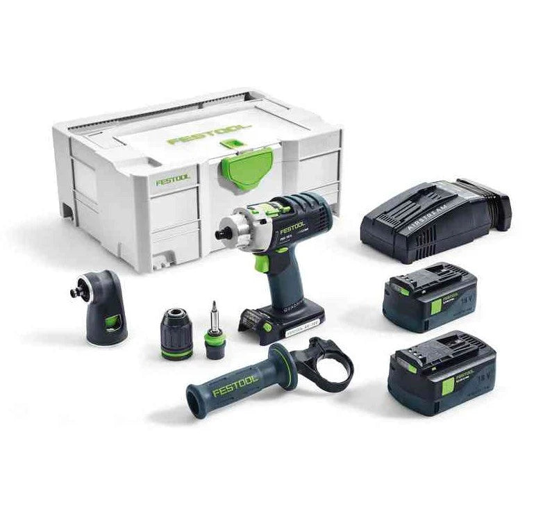 Festool | Cordless percussion drill QUADRIVE PDC 18/4 Li 5,2-Set