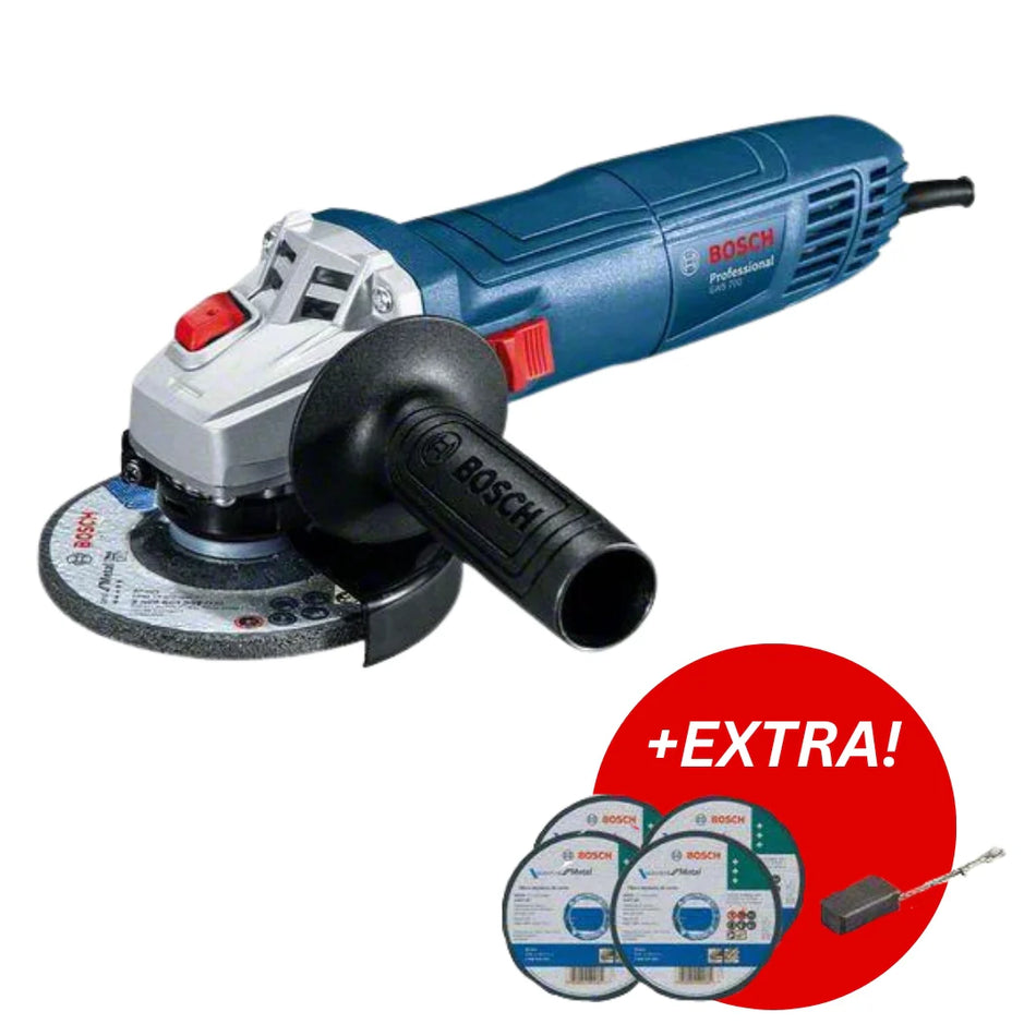 Bosch Professional | GWS 700 Grinder with 4X Cutting Discs and 1X Carbon Brush Set