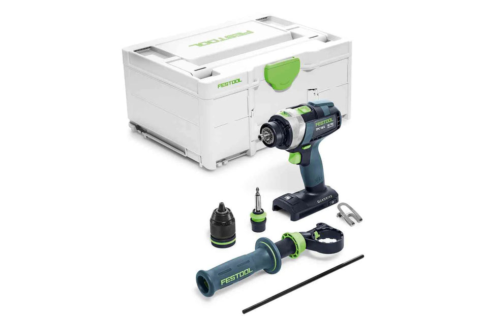 Festool | Cordless percussion drill QUADRIVE TPC 18/4 I-Basic + FREE High Power Battery 18V 5aH (Free gift will be received when registering tool for warranty, Ts&Cs in description below)
