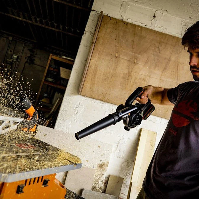 Worx | Workshop Blower Cordless 20V Powershare® 257Kph Max Air Speed-(Battery Excluded)